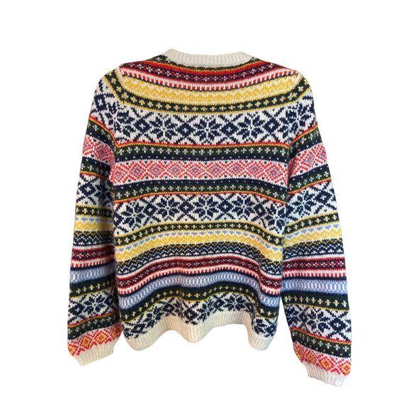 Old Navy Fair Isle Knit Sweater L Tall Multicolor Retro Preppy Winter Old Money - Picture 3 of 8